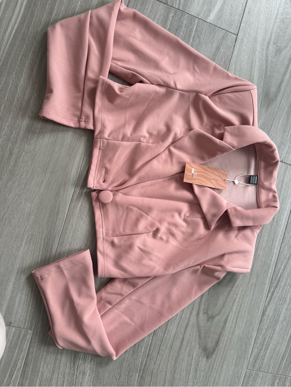 Women's Blush Pink Cropped Blazer Jacket